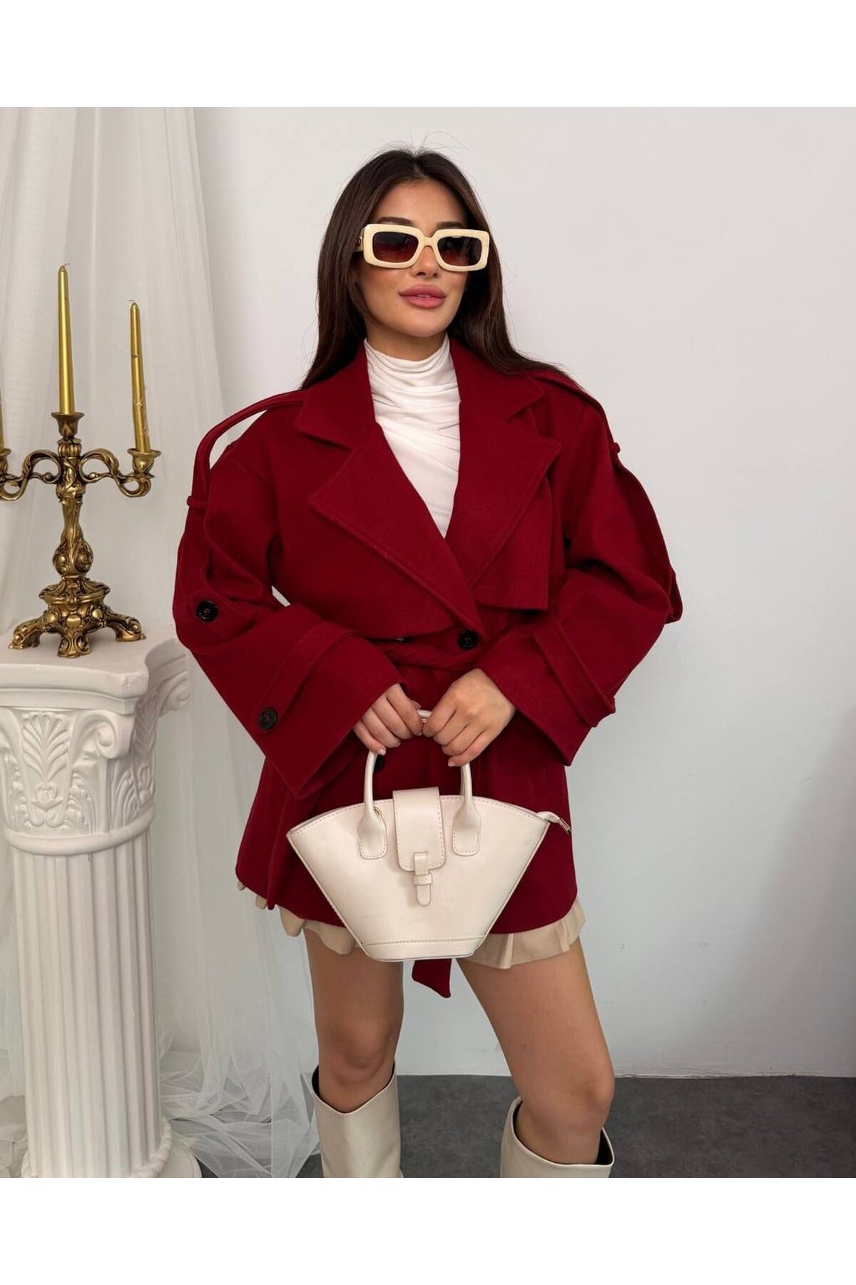 APOLET KUŞAK DETALI KAŞE KABAN