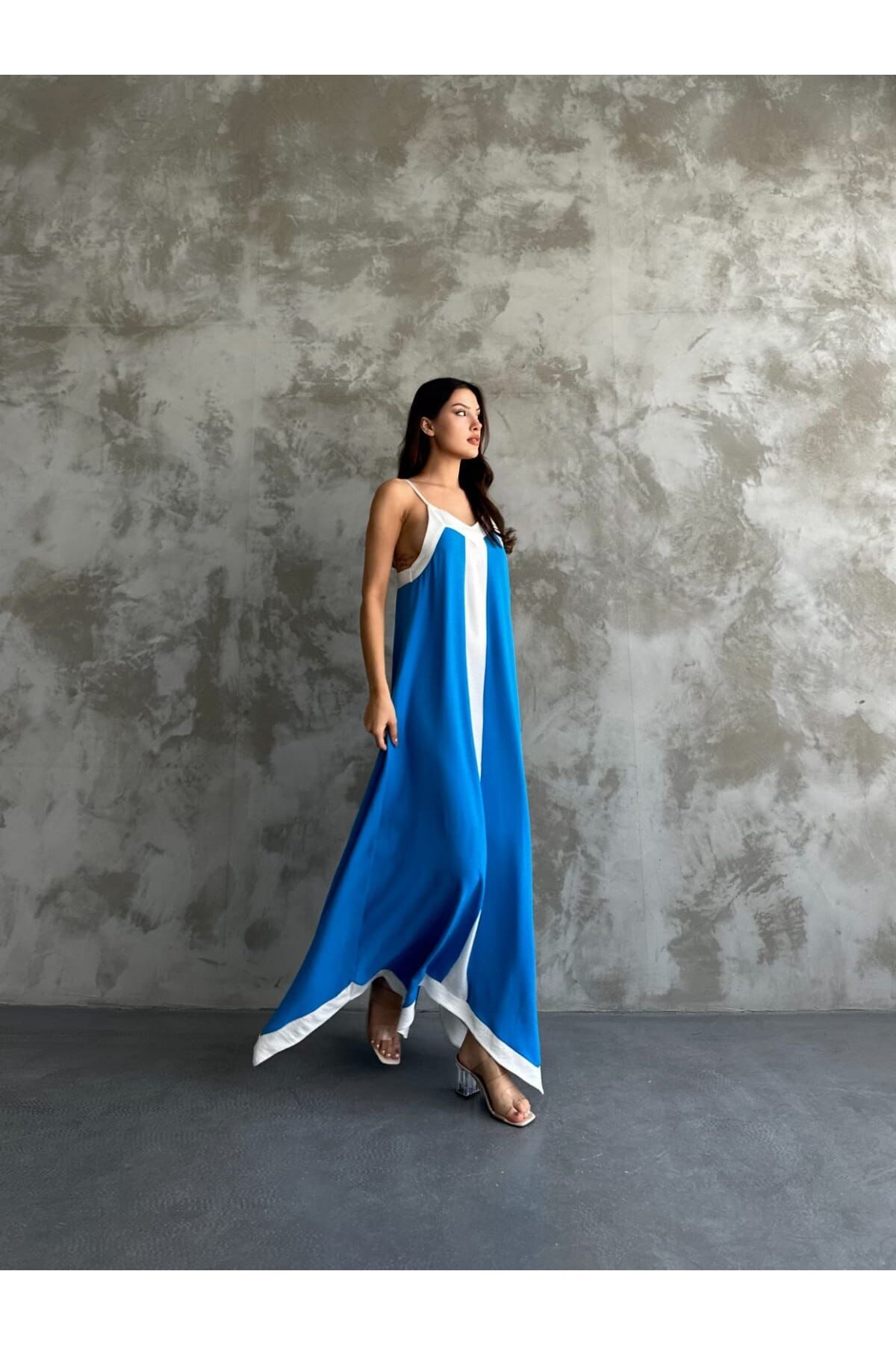 Askılı Maxi Boy Elbise