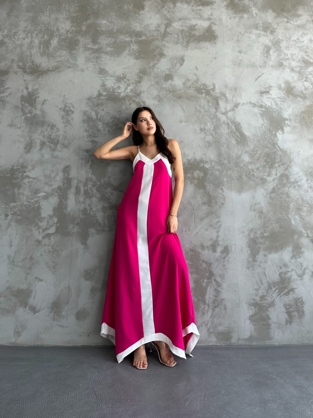 Askılı Maxi Boy Elbise