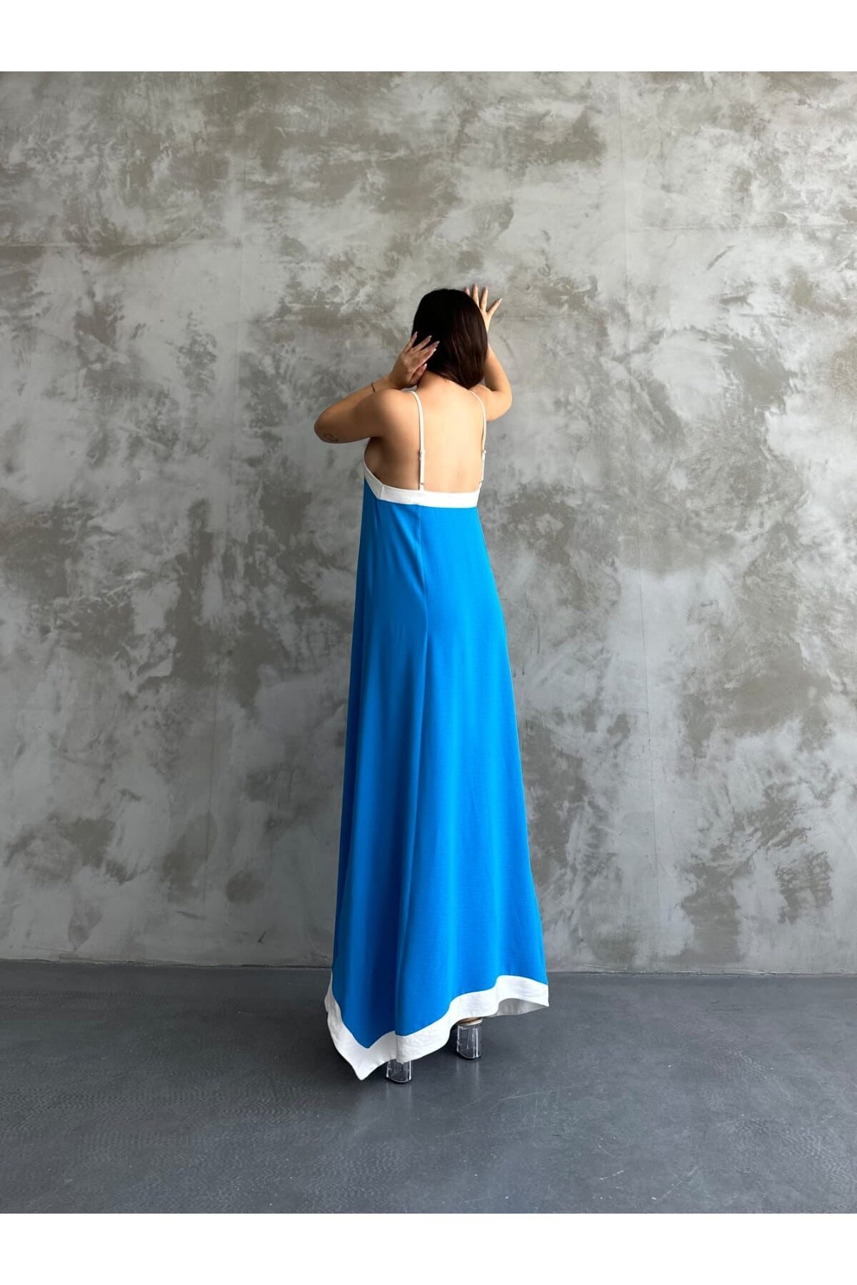 Askılı Maxi Boy Elbise