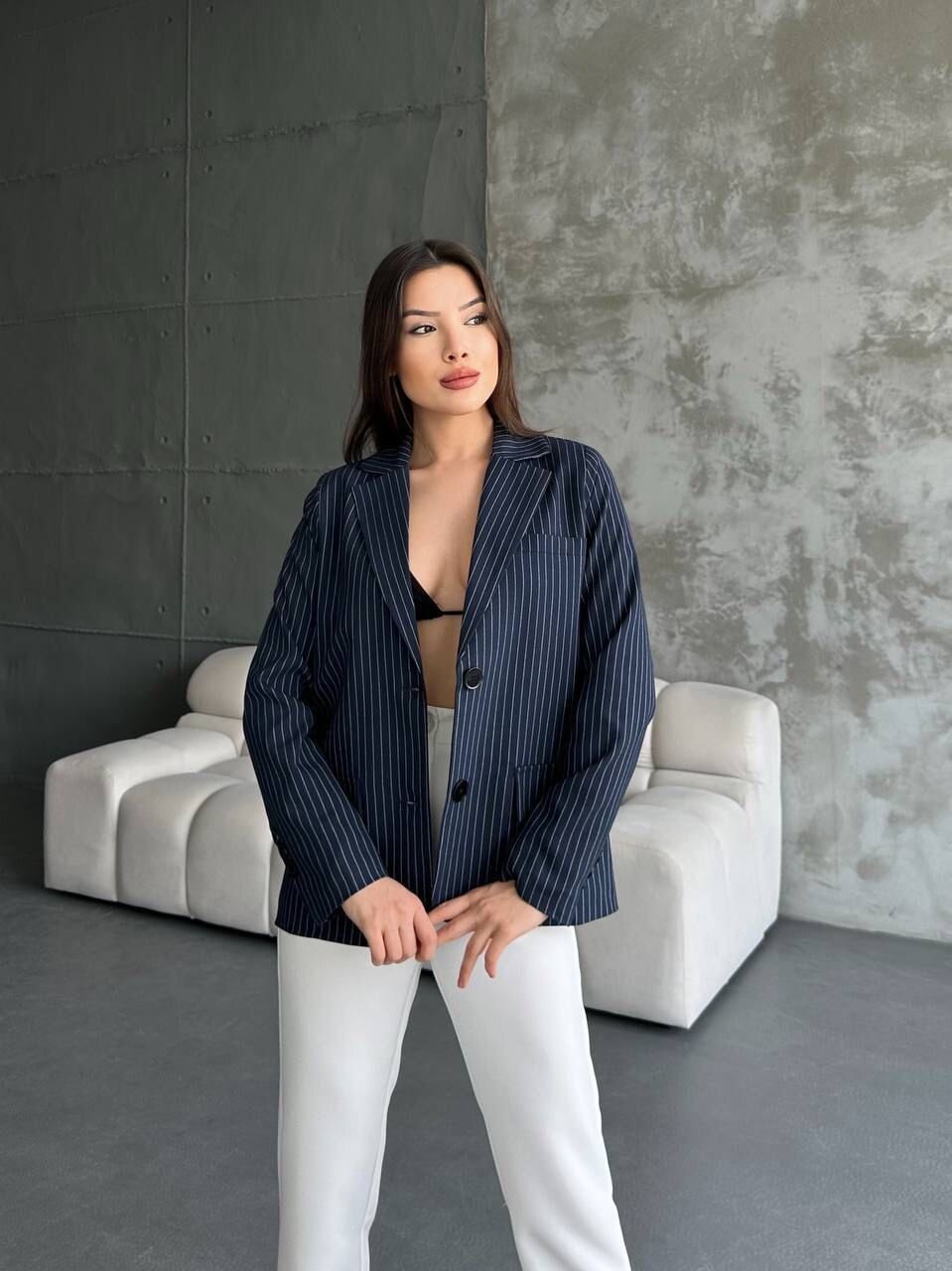 Çizgi Desenli Ceket