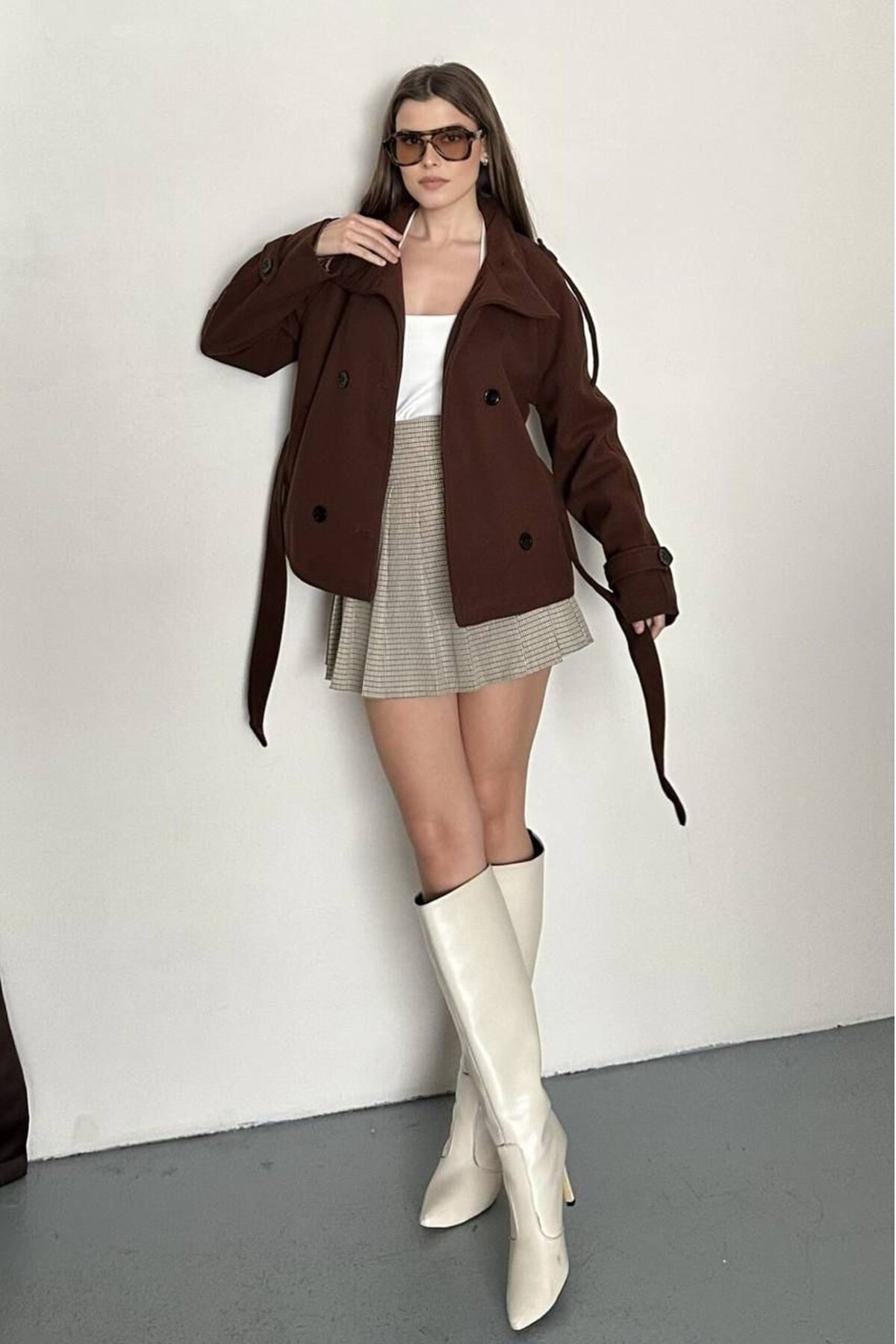 DÜĞMELİ KUŞAKLI KAŞE KISA KABAN