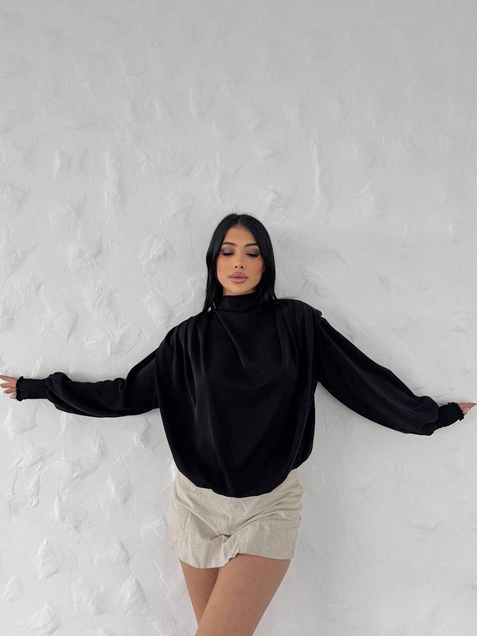 Vatkalı Dökümlü Bluz