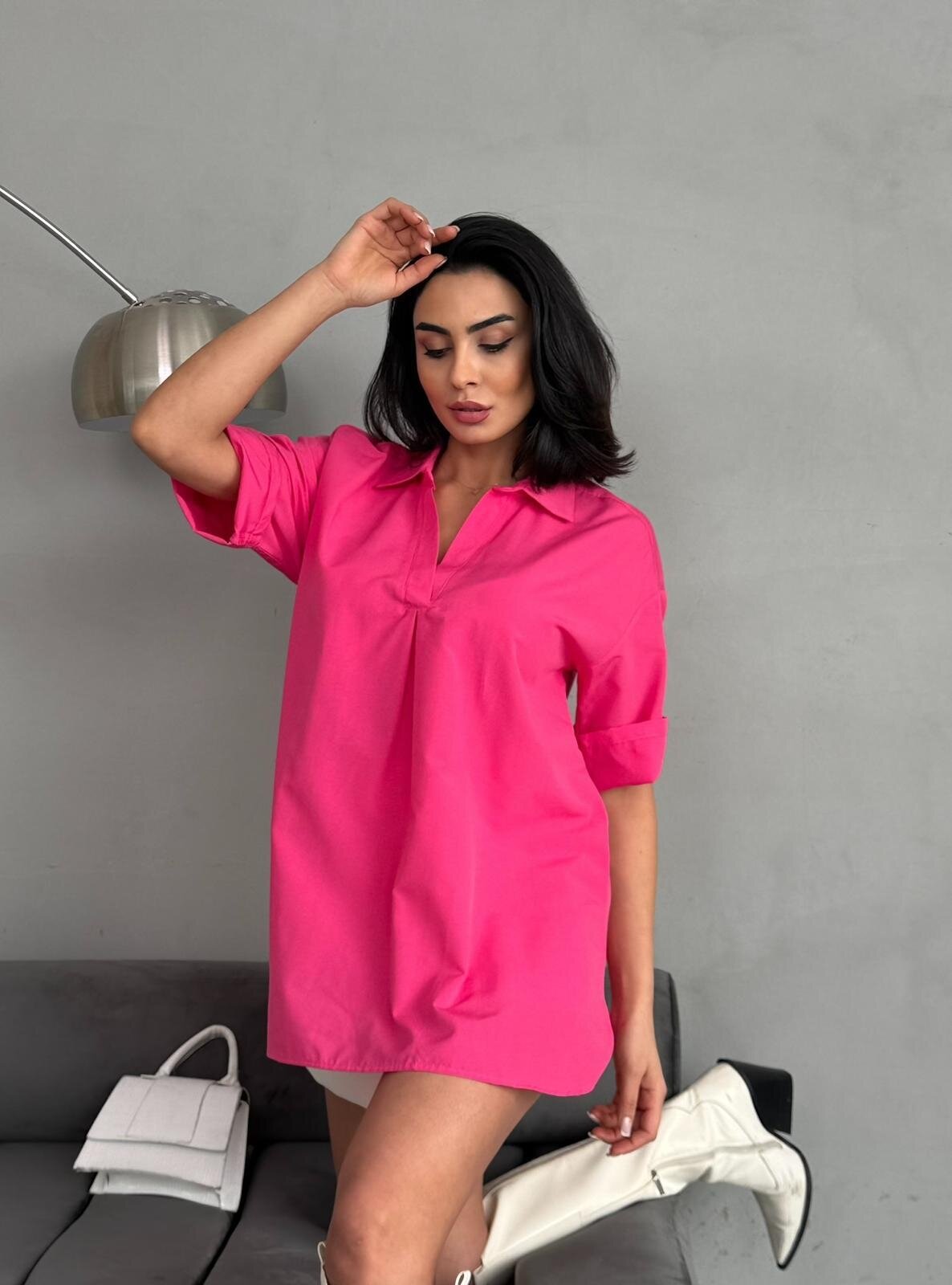 Yırtmaç Detaylı Tunik Gömlek