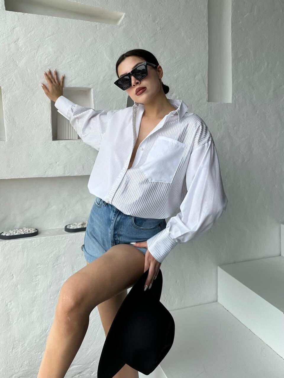 Çizgili Oversize Gömlek