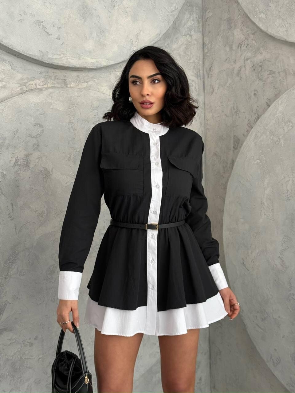 Kemer Detaylı Gömlek Elbise