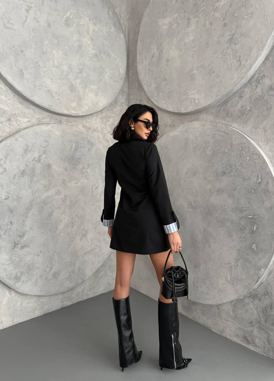 Çift Renk Tasarımlı Gömlek Elbise