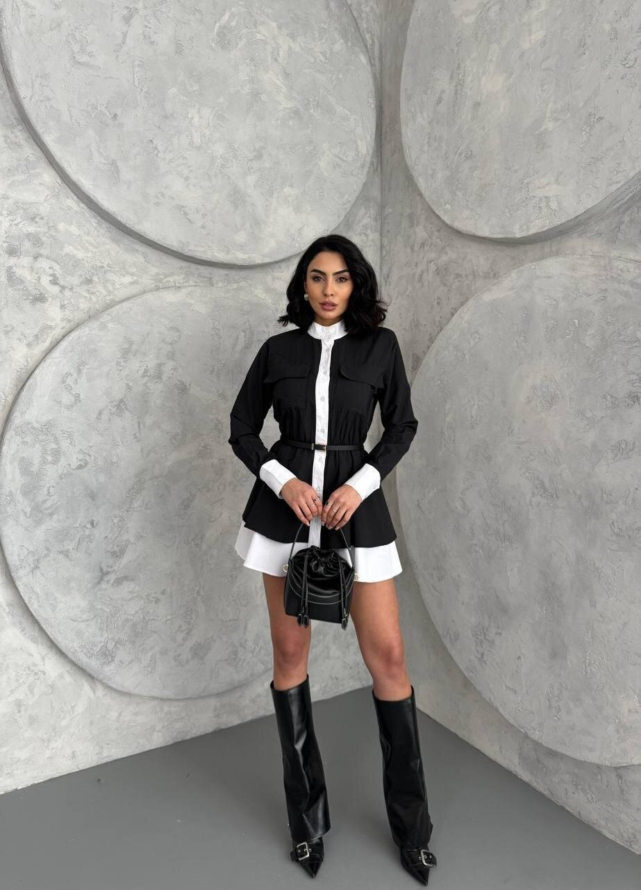 Kemer Detaylı Gömlek Elbise