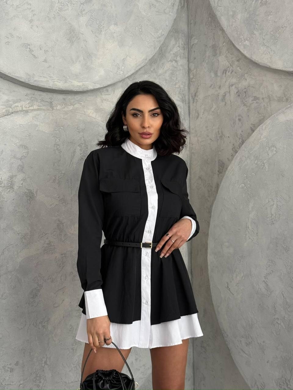 Kemer Detaylı Gömlek Elbise