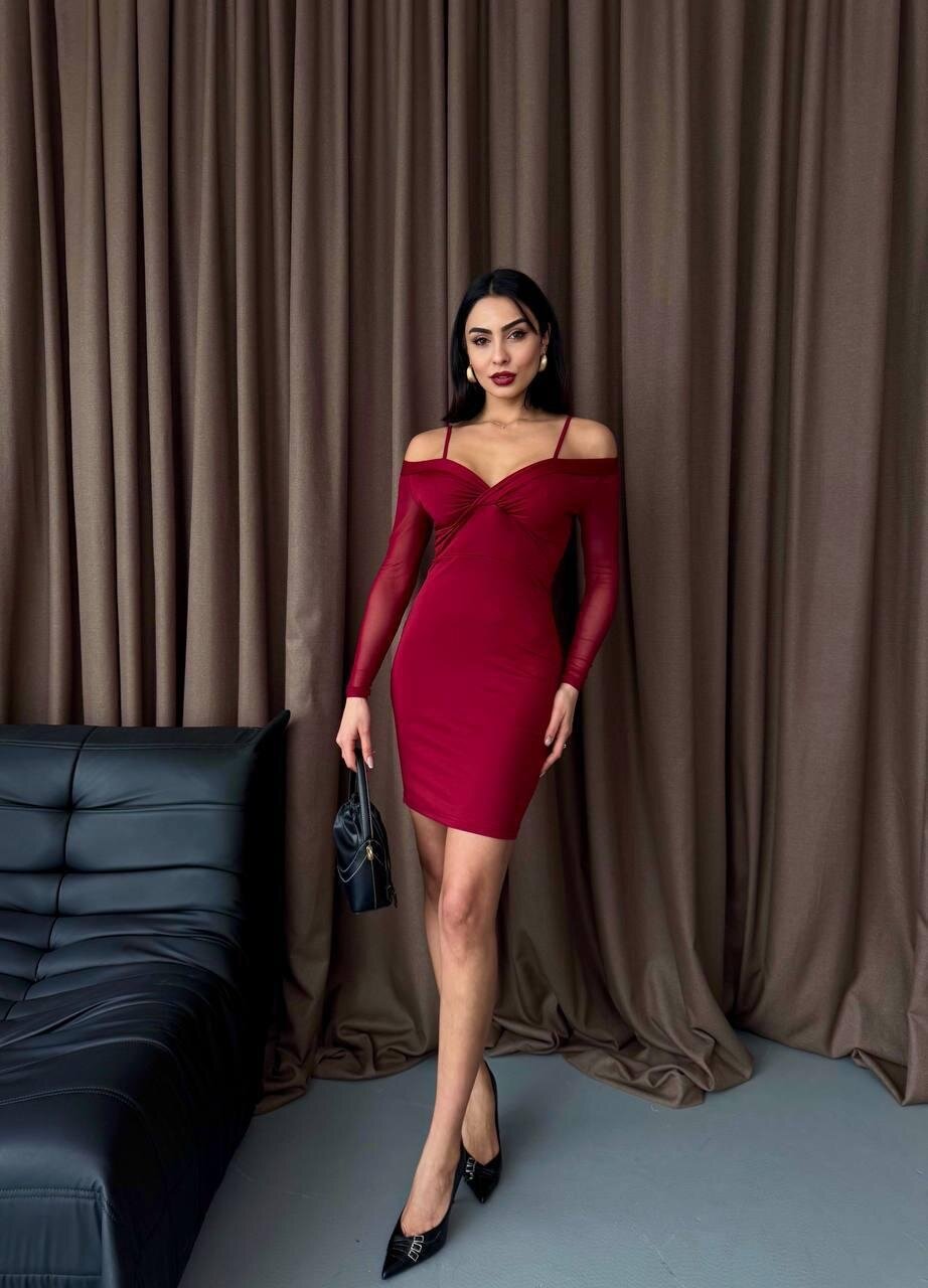 Omuz Detaylı Mini Elbise