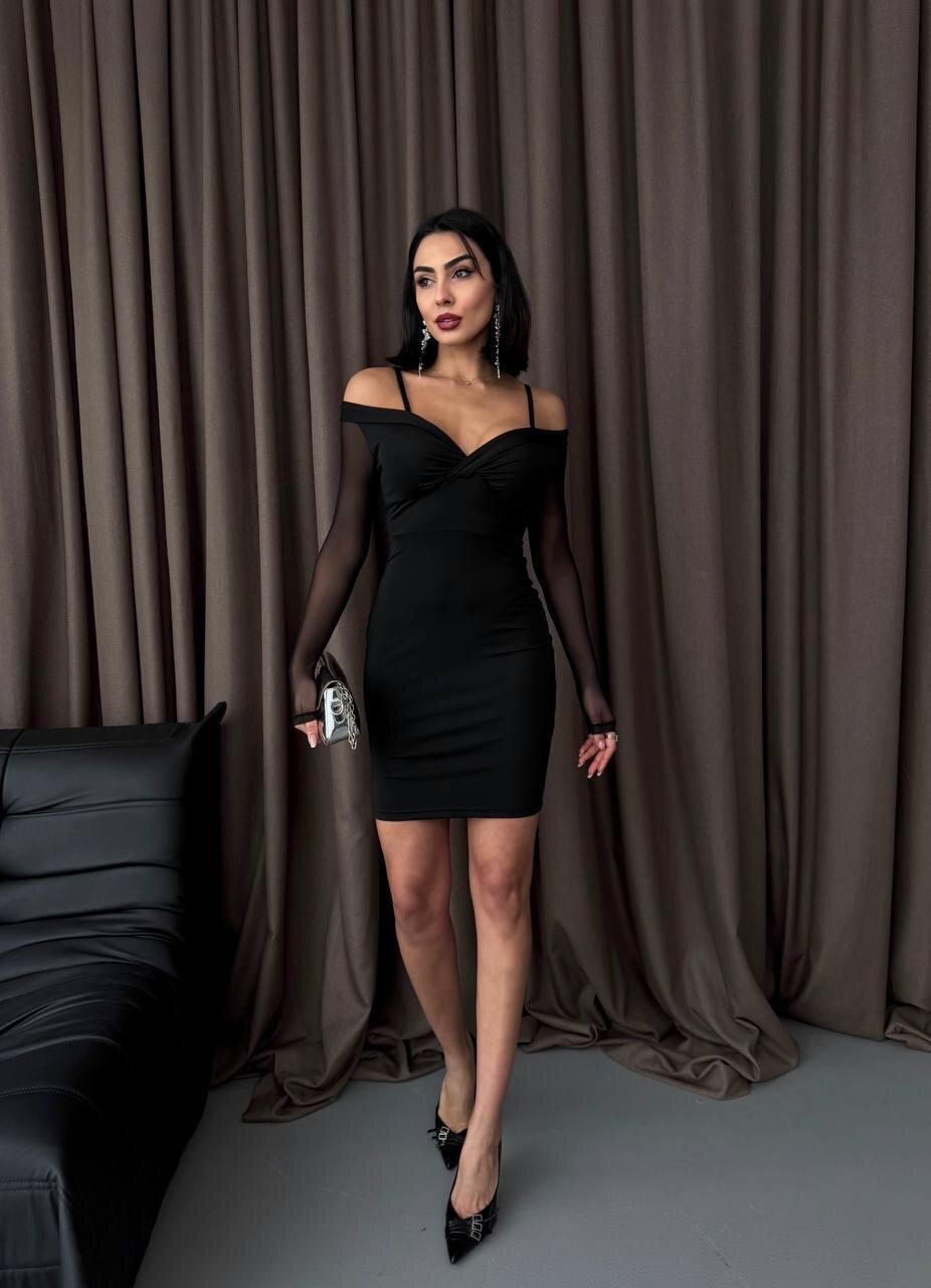 Omuz Detaylı Mini Elbise