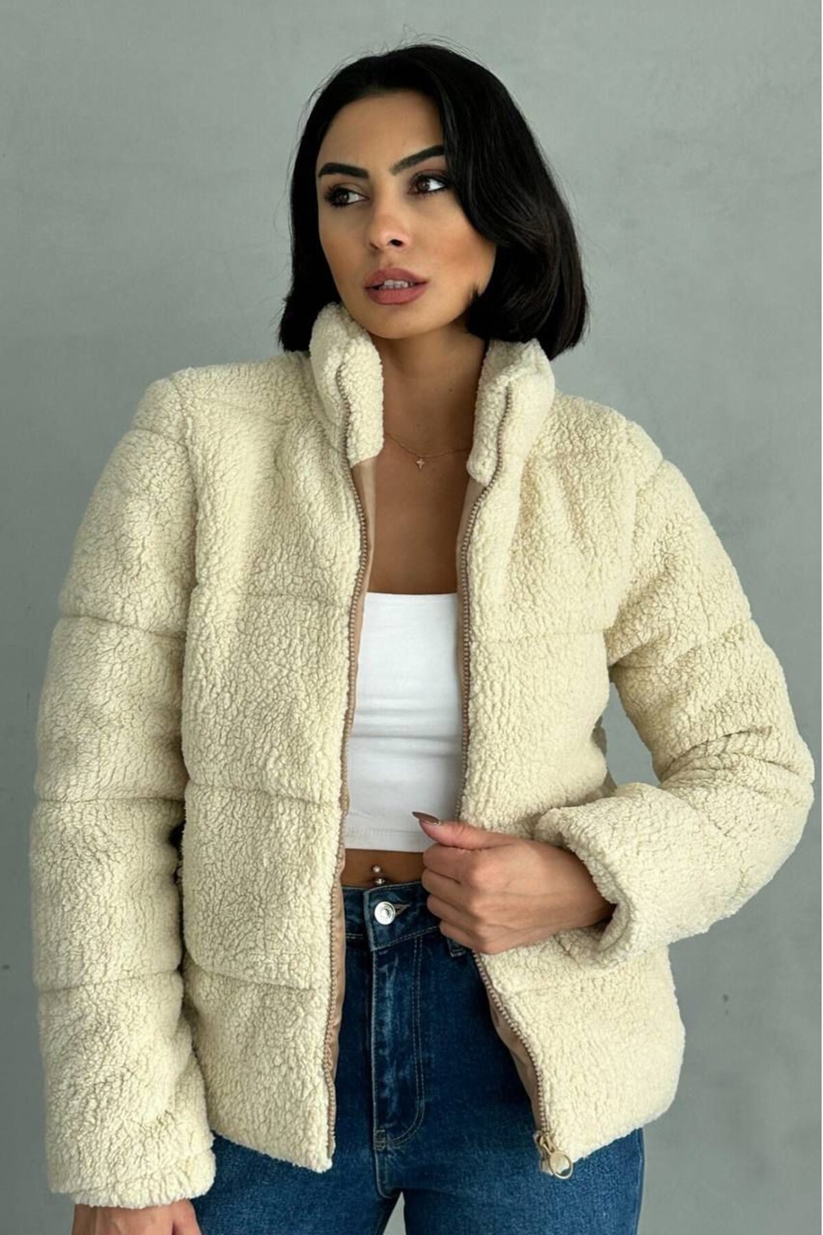 PELUŞ CEPLİ YUMOŞ CEKET