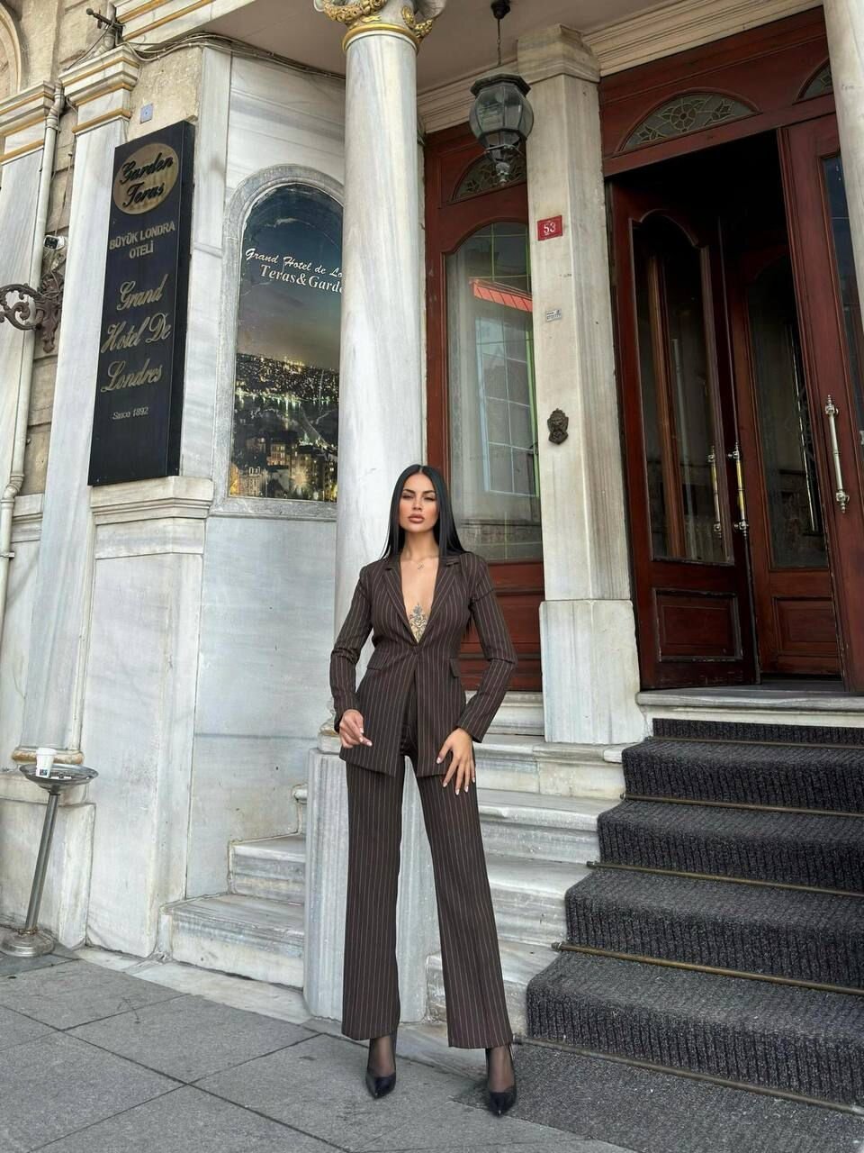 Çizgili Ceket & Pantolon İkili Takım