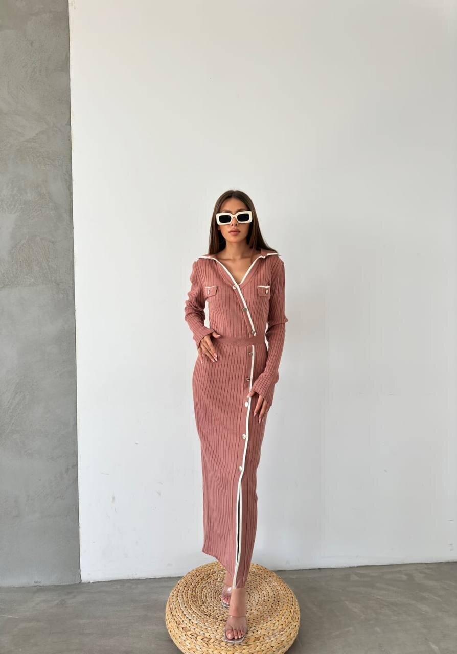 Çizgili Triko Elbise