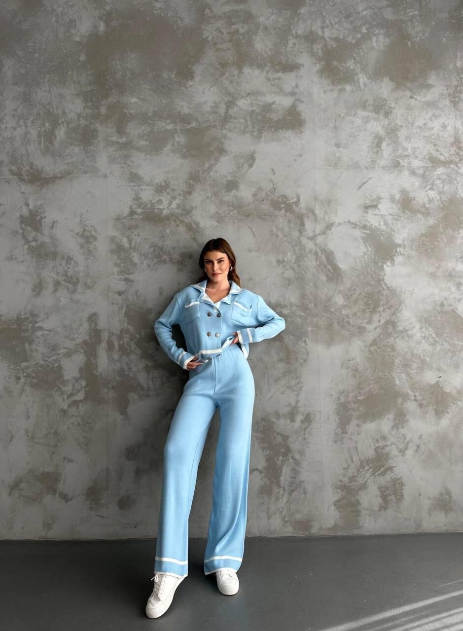 Şerit Detaylı Hırka Pantolon İkili Takım