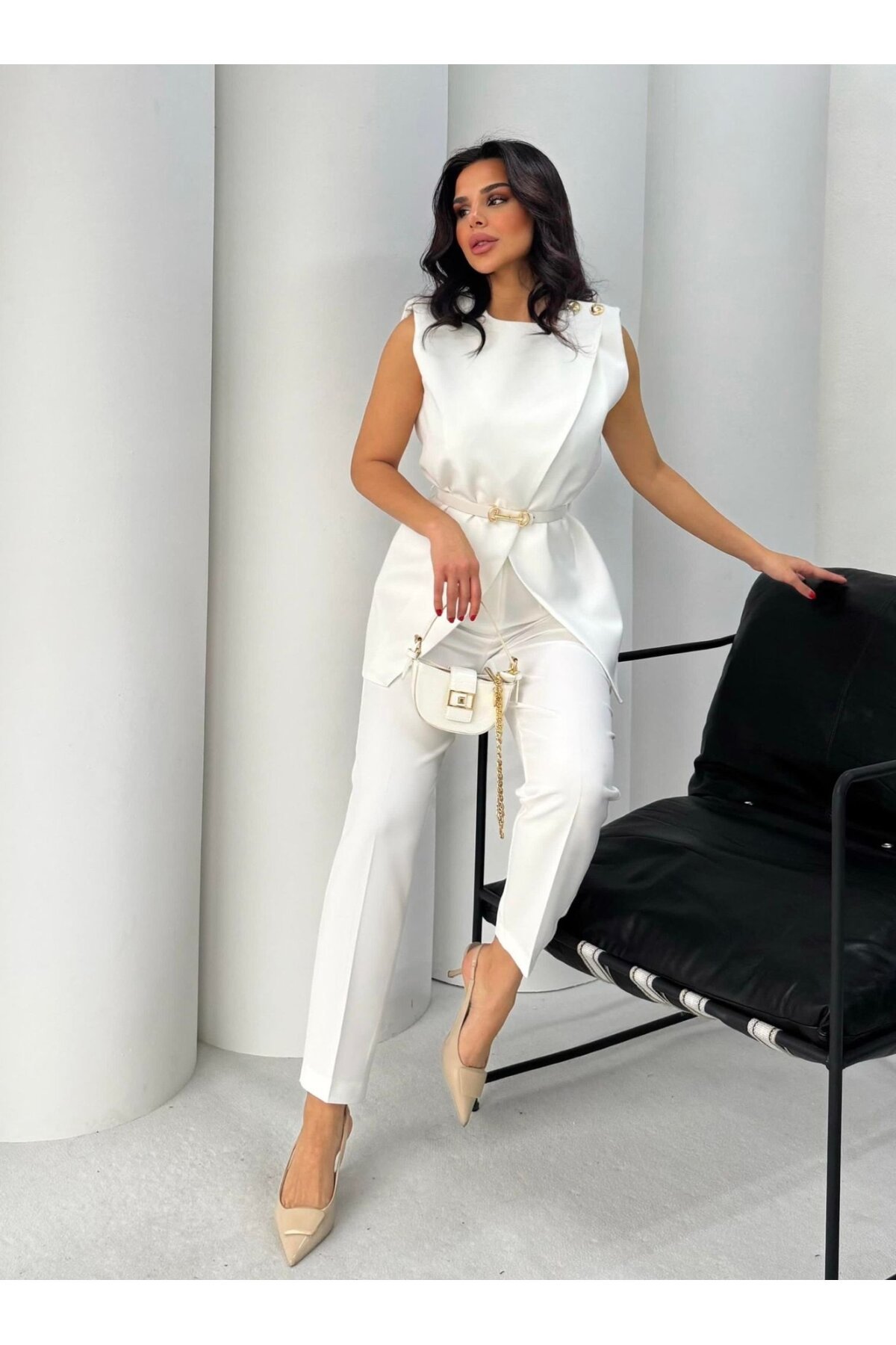 Vatkalı Ceket Pantolon İkili Takım