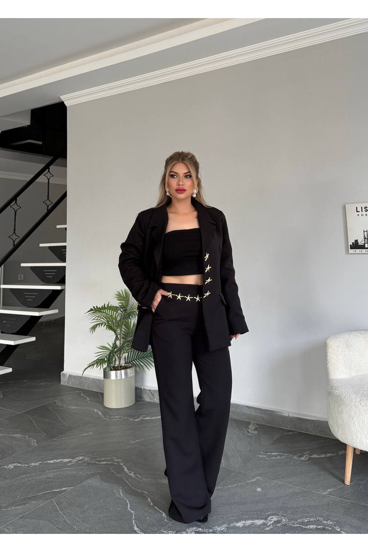 YILDIZ DETAYLI İKİLİ TAKIM