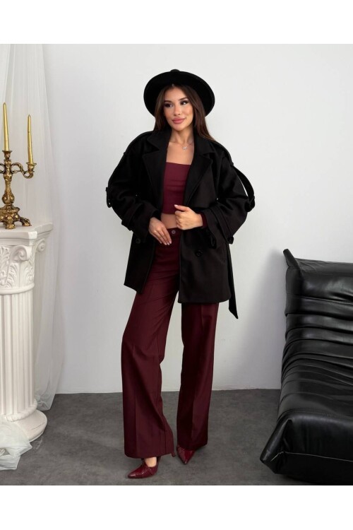 APOLET KUŞAK DETALI KAŞE KABAN