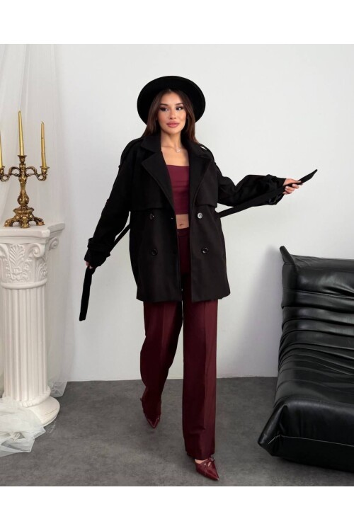 APOLET KUŞAK DETALI KAŞE KABAN