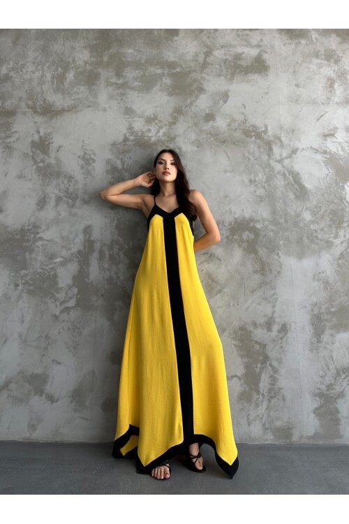 Askılı Maxi Boy Elbise