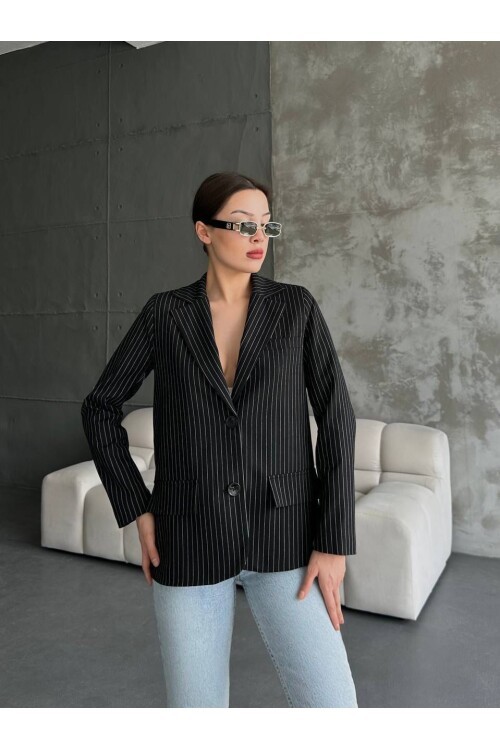 Çizgi Desenli Ceket