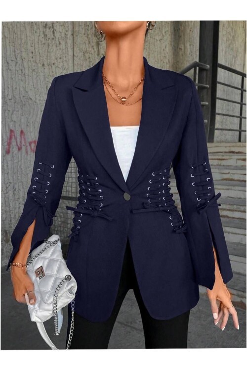 Bağcık Detaylı Tasarım Ceket