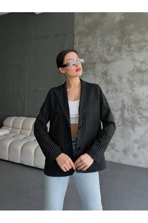 Çizgi Desenli Ceket
