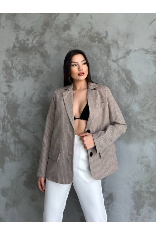Çizgi Desenli Ceket