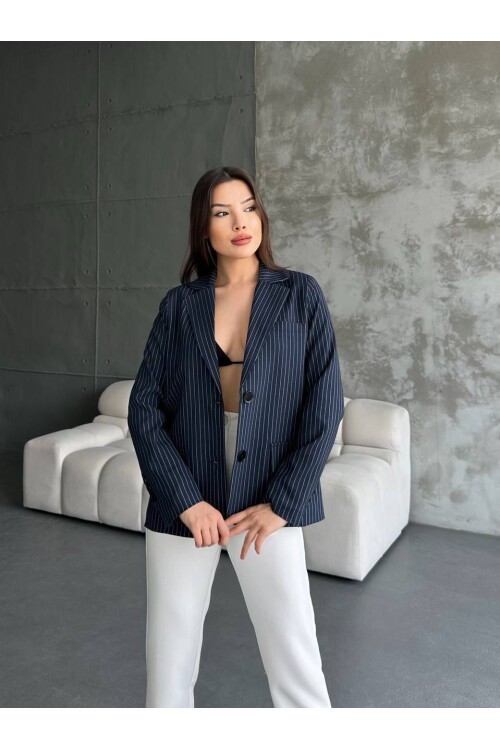 Çizgi Desenli Ceket