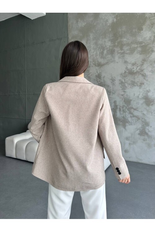 Çizgi Desenli Ceket