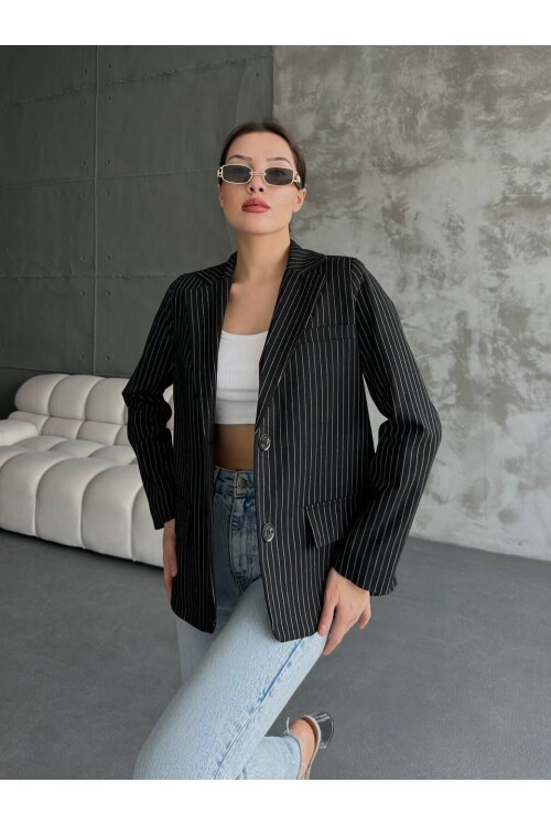 Çizgi Desenli Ceket