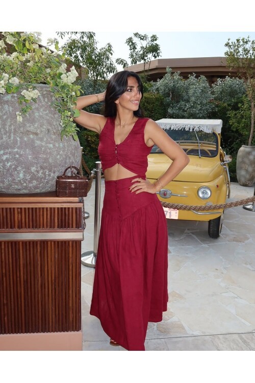 DÜĞME DETAYLI İKİLİ TAKIM