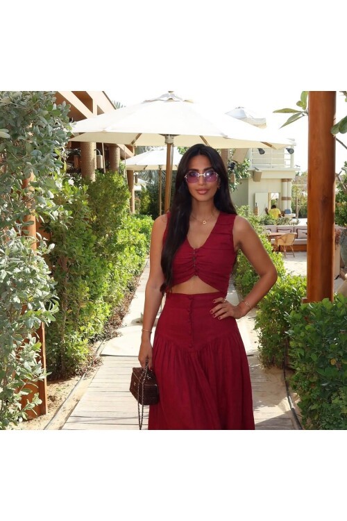 DÜĞME DETAYLI İKİLİ TAKIM