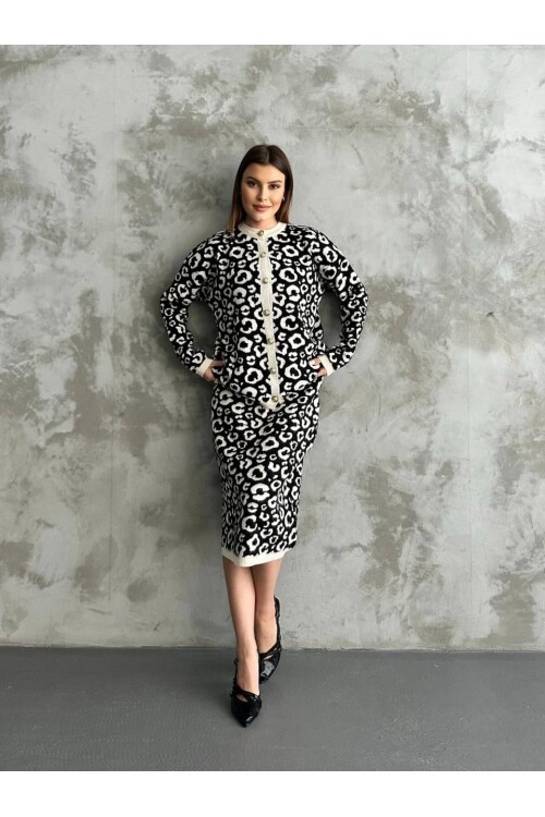 Desenli Triko Etekli Takım