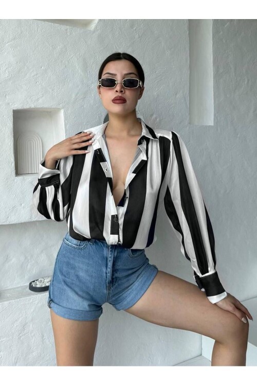 Kalın Çizgi Tasarımlı Gömlek