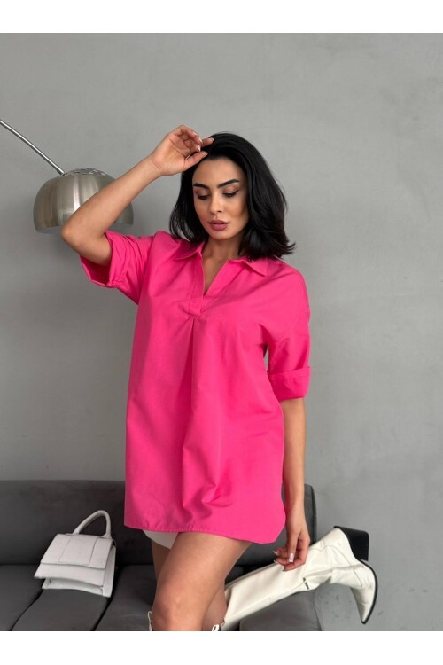 Yırtmaç Detaylı Tunik Gömlek