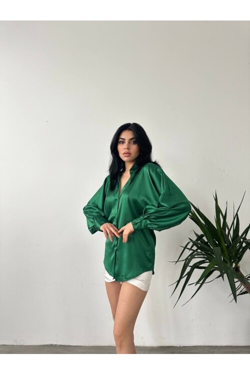 Dökümlü Saten Gömlek