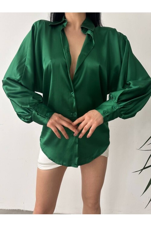 Dökümlü Saten Gömlek