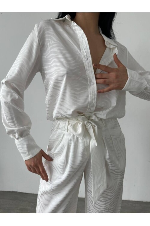 Gömlek & Pantolon Saten İkili Takım