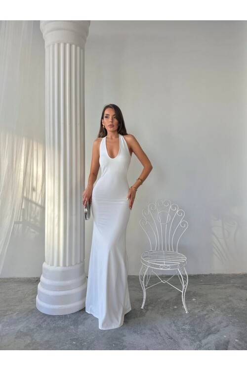 Maxi halter elbise