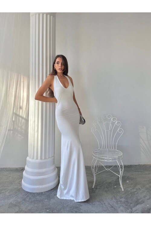 Maxi halter elbise