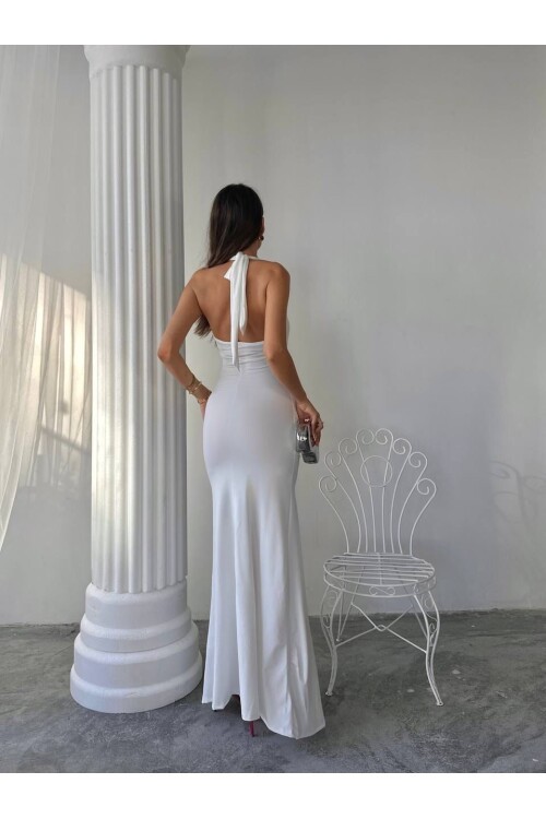 Maxi halter elbise