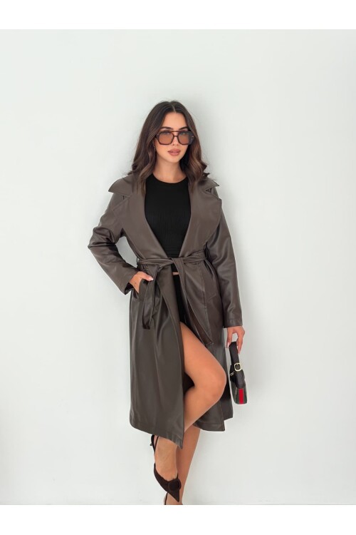 MİDİ BOY DERİ İÇİ ASTARLI TRENÇKOT