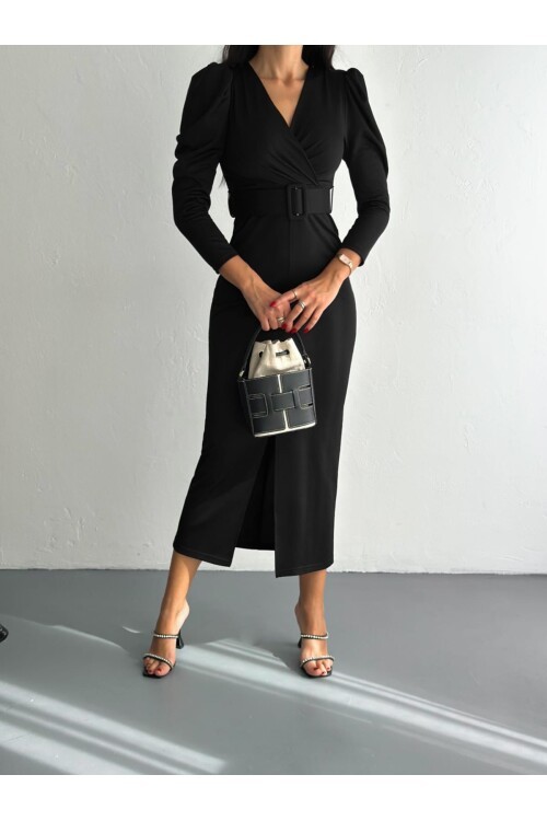 ÖN YIRTMAÇ DETAY ELBİSE