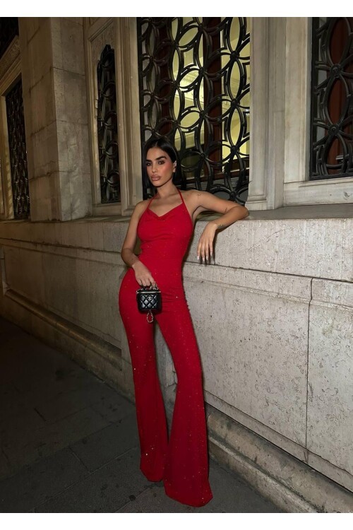 TAŞ DİZAYN SIRT DEKOLETELİ TULUM