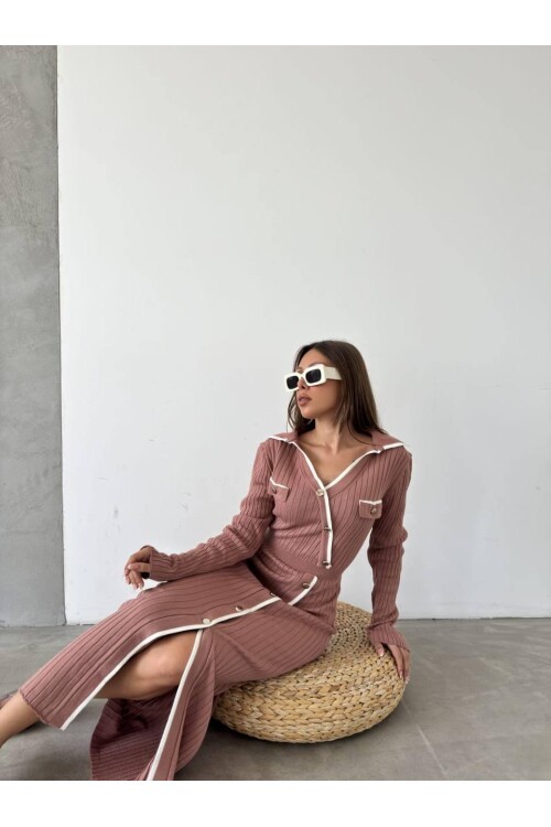 Çizgili Triko Elbise