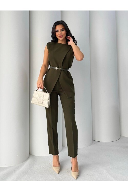 Vatkalı Ceket Pantolon İkili Takım