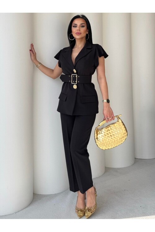 Vatkalı Yelek Pantolon İkili Takım