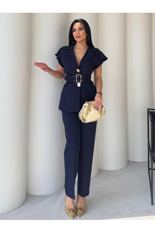 Vatkalı Yelek Pantolon İkili Takım