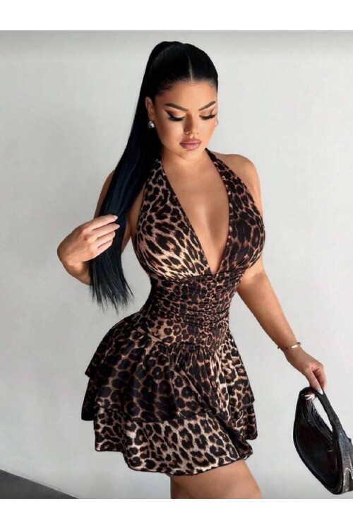 BEL OTURTMALI ASKILI ELBİSE